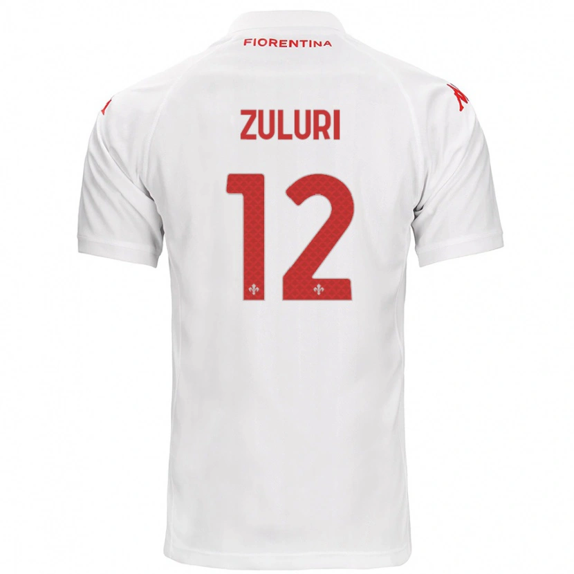 Danxen Enfant Maillot Athena Zuluri #12 Blanc Tenues Extérieur 2024/25 T-Shirt