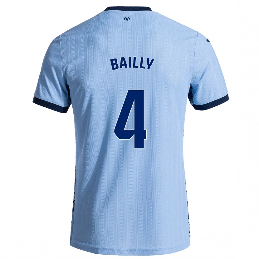 Danxen Enfant Maillot Eric Bailly #4 Bleu Ciel Tenues Extérieur 2024/25 T-Shirt