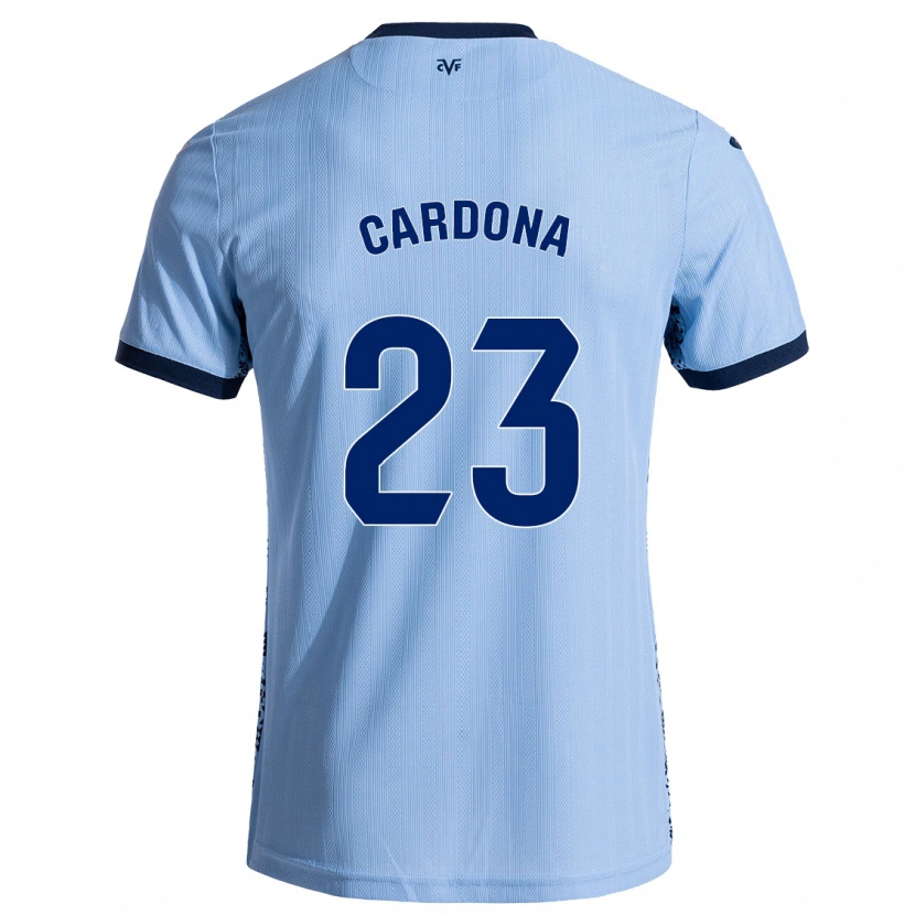 Danxen Enfant Maillot Sergi Cardona #23 Bleu Ciel Tenues Extérieur 2024/25 T-Shirt