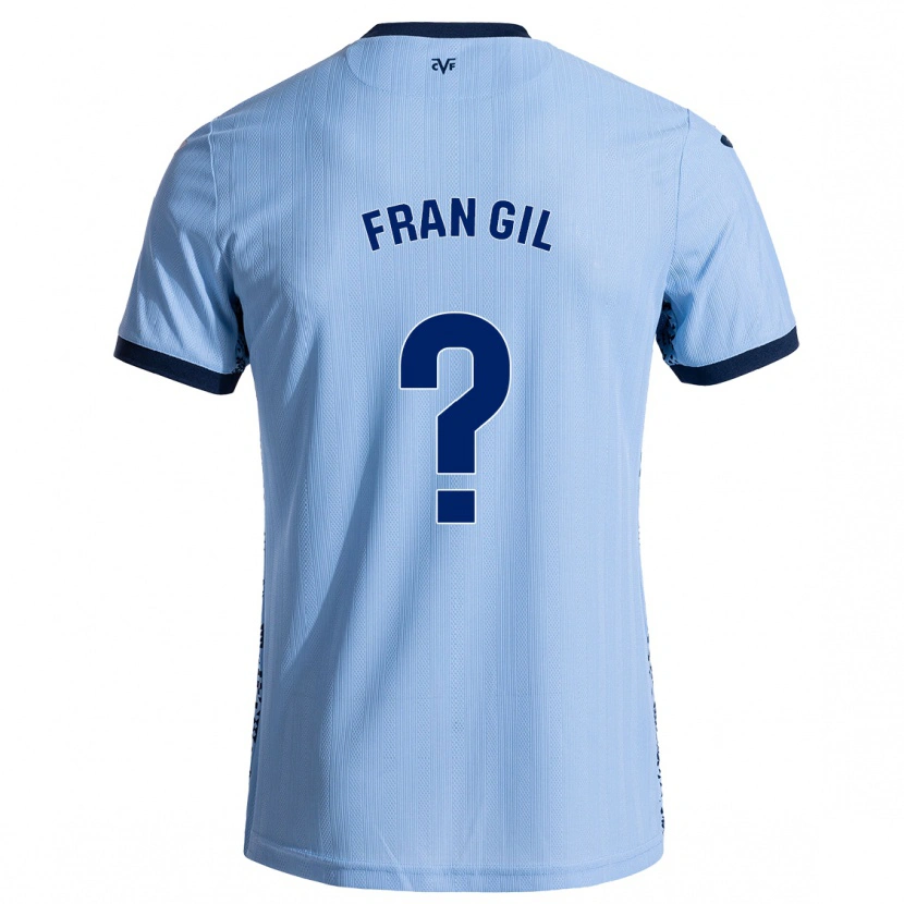 Danxen Enfant Maillot Fran Gil #0 Bleu Ciel Tenues Extérieur 2024/25 T-Shirt