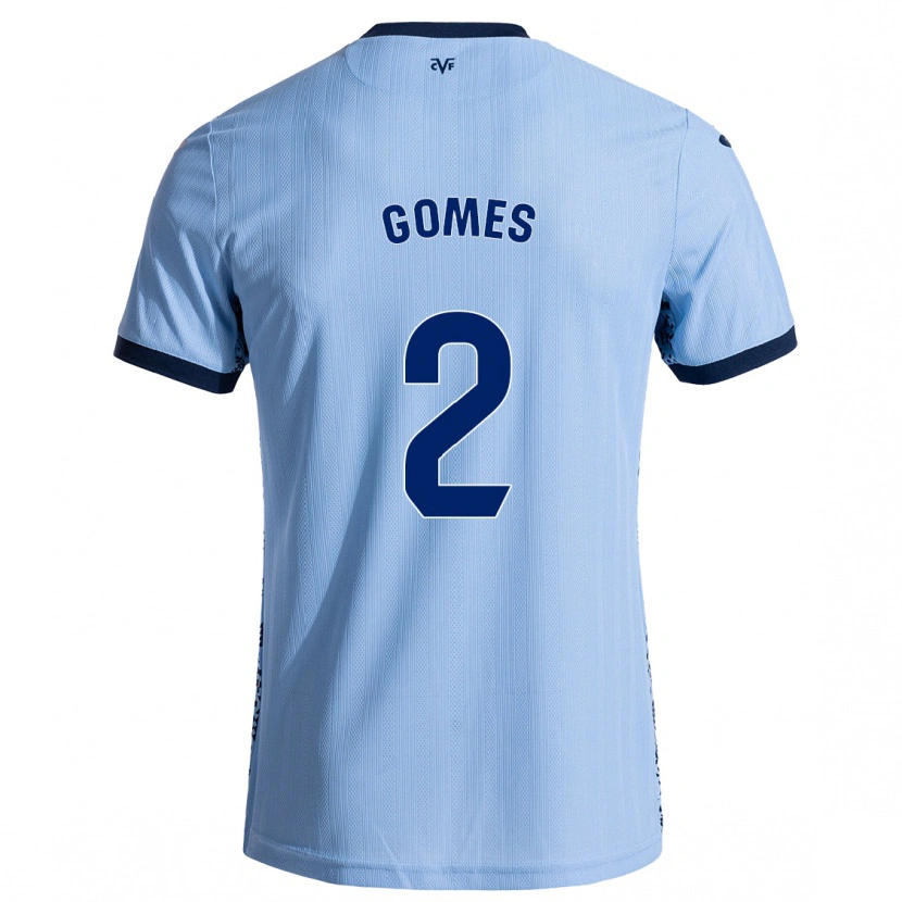 Danxen Enfant Maillot Vique Gomes #2 Bleu Ciel Tenues Extérieur 2024/25 T-Shirt