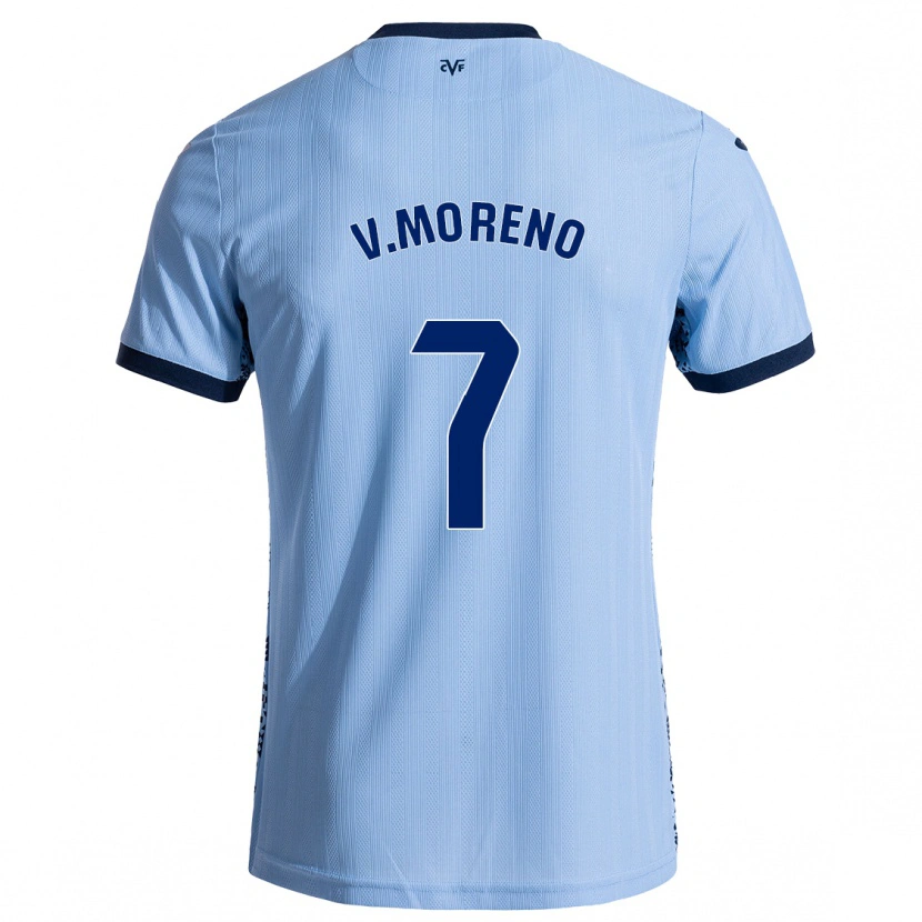 Danxen Enfant Maillot Víctor Moreno #7 Bleu Ciel Tenues Extérieur 2024/25 T-Shirt