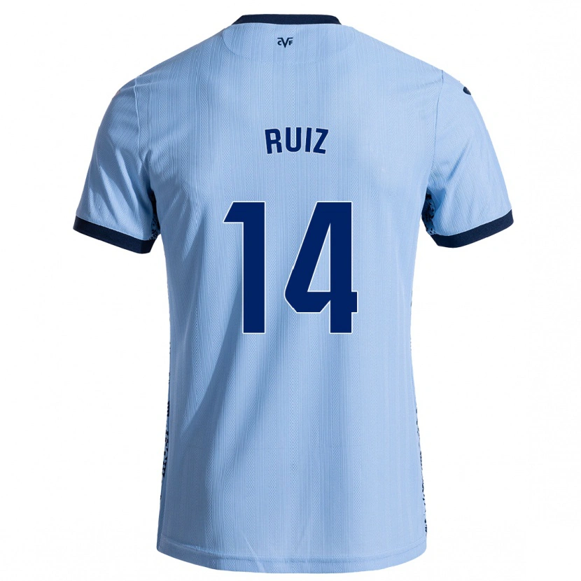 Danxen Enfant Maillot Adri Ruiz #14 Bleu Ciel Tenues Extérieur 2024/25 T-Shirt