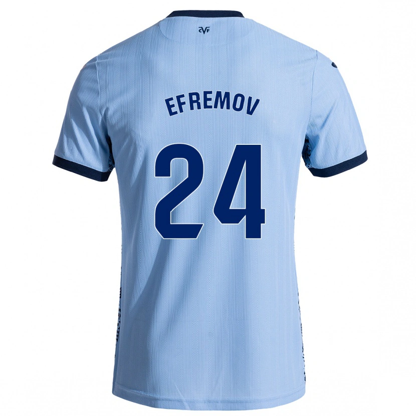 Danxen Enfant Maillot Anton Efremov #24 Bleu Ciel Tenues Extérieur 2024/25 T-Shirt