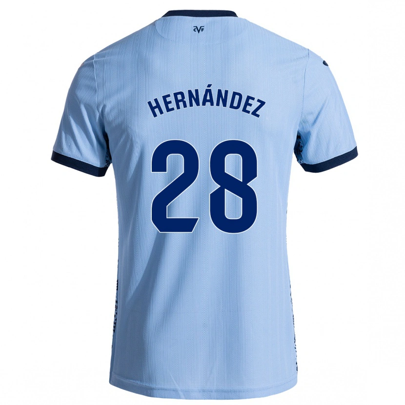 Danxen Enfant Maillot Gerard Hernández #28 Bleu Ciel Tenues Extérieur 2024/25 T-Shirt