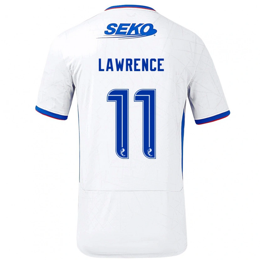 Danxen Enfant Maillot Tom Lawrence #11 Blanc Bleu Tenues Extérieur 2024/25 T-Shirt