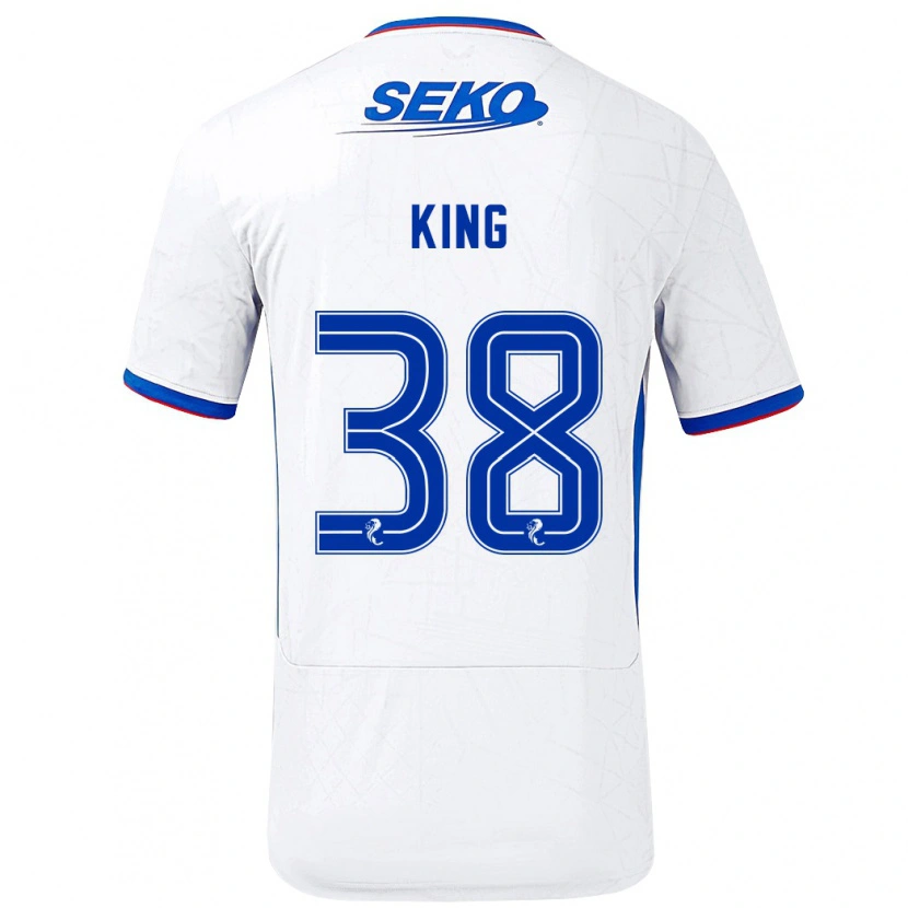 Danxen Enfant Maillot Leon King #38 Blanc Bleu Tenues Extérieur 2024/25 T-Shirt