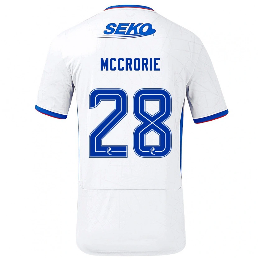 Danxen Enfant Maillot Robby Mccrorie #28 Blanc Bleu Tenues Extérieur 2024/25 T-Shirt