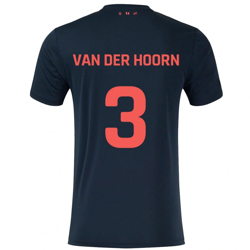 Danxen Enfant Maillot Mike Van Der Hoorn #3 Noir Rouge Tenues Extérieur 2024/25 T-Shirt