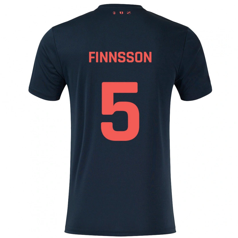 Danxen Enfant Maillot Kolbeinn Finnsson #5 Noir Rouge Tenues Extérieur 2024/25 T-Shirt