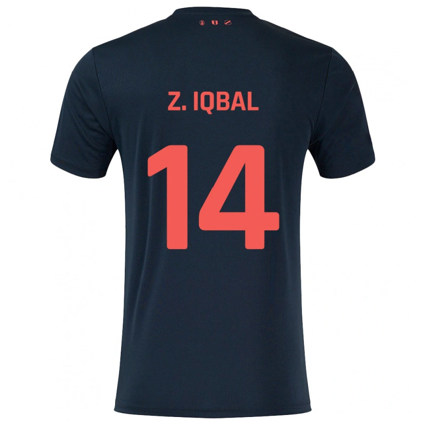 Danxen Enfant Maillot Zidane Iqbal #14 Noir Rouge Tenues Extérieur 2024/25 T-Shirt