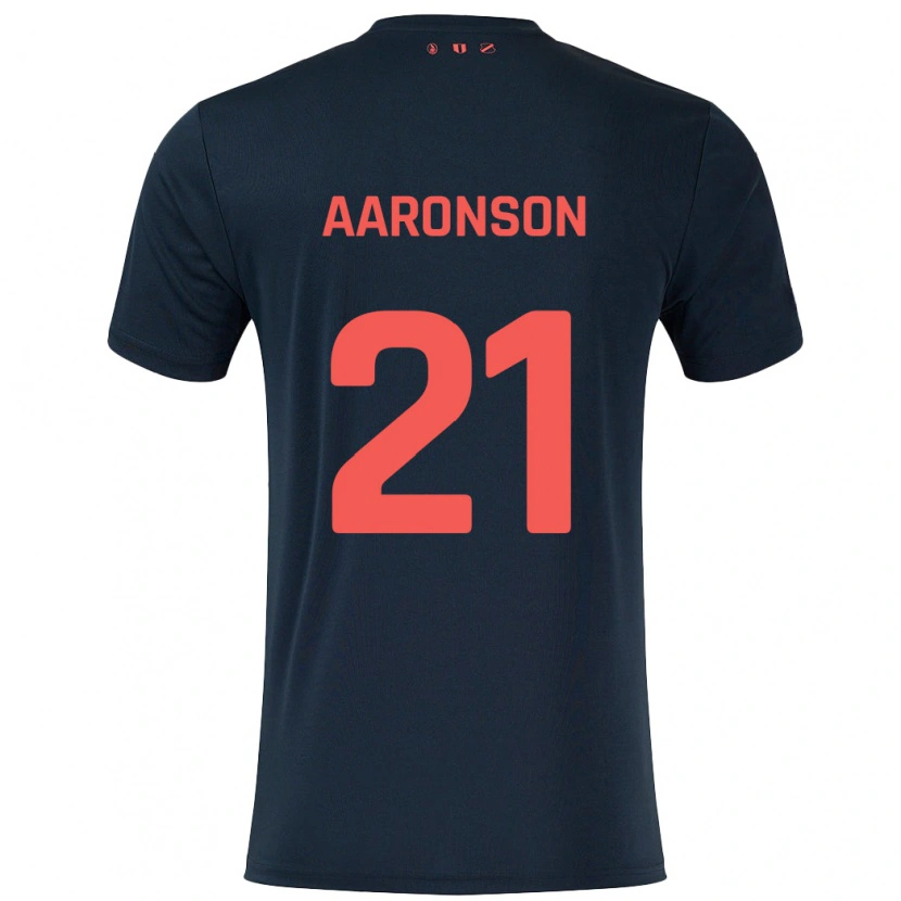 Danxen Enfant Maillot Paxten Aaronson #21 Noir Rouge Tenues Extérieur 2024/25 T-Shirt