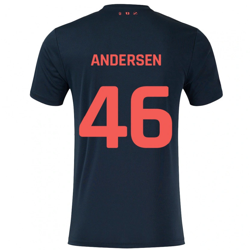 Danxen Enfant Maillot Silas Andersen #46 Noir Rouge Tenues Extérieur 2024/25 T-Shirt