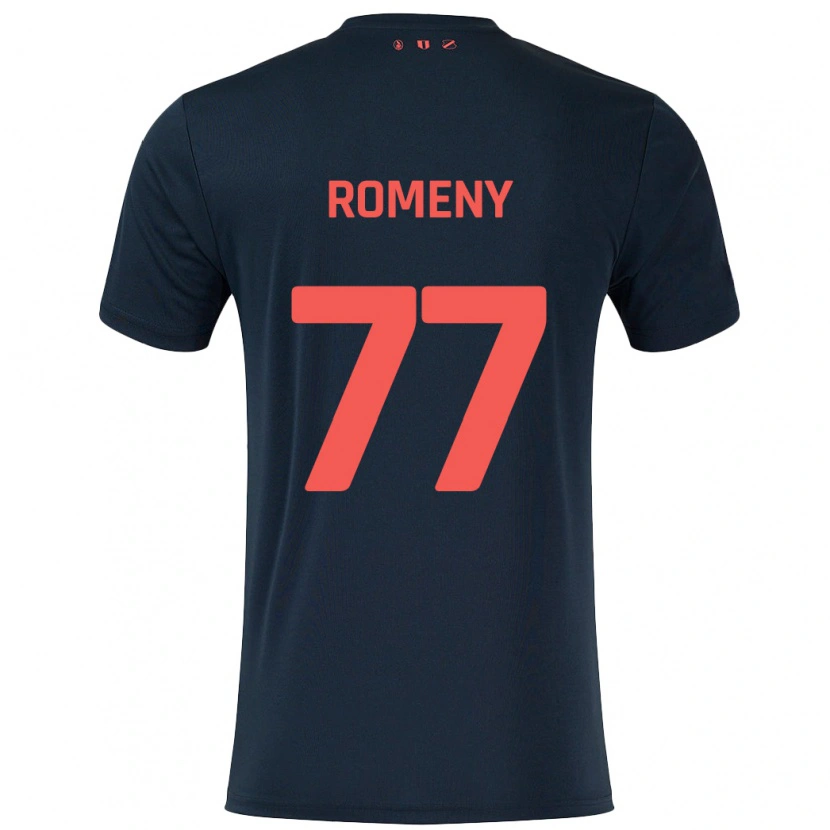 Danxen Enfant Maillot Ole Romeny #77 Noir Rouge Tenues Extérieur 2024/25 T-Shirt