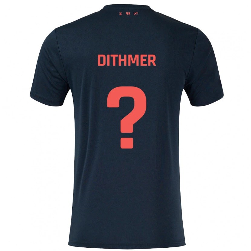 Danxen Enfant Maillot Andreas Dithmer #0 Noir Rouge Tenues Extérieur 2024/25 T-Shirt