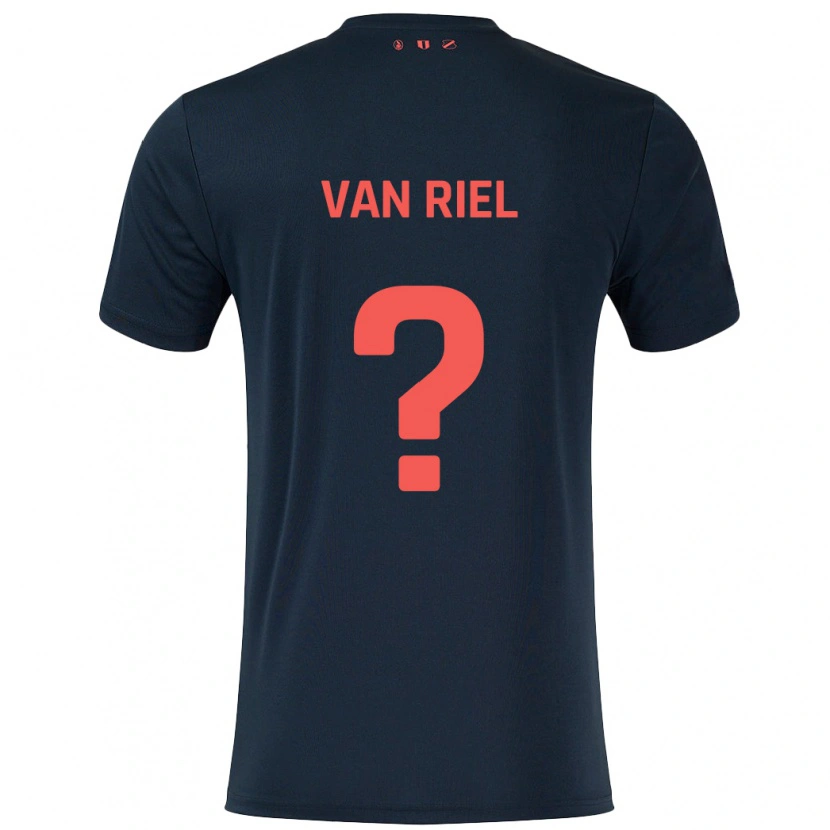 Danxen Enfant Maillot Jesper Van Riel #0 Noir Rouge Tenues Extérieur 2024/25 T-Shirt