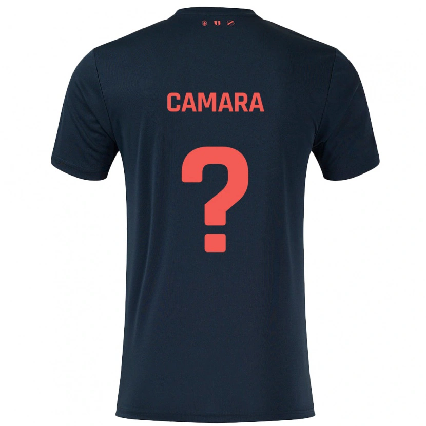 Danxen Enfant Maillot Lamine Camara #0 Noir Rouge Tenues Extérieur 2024/25 T-Shirt