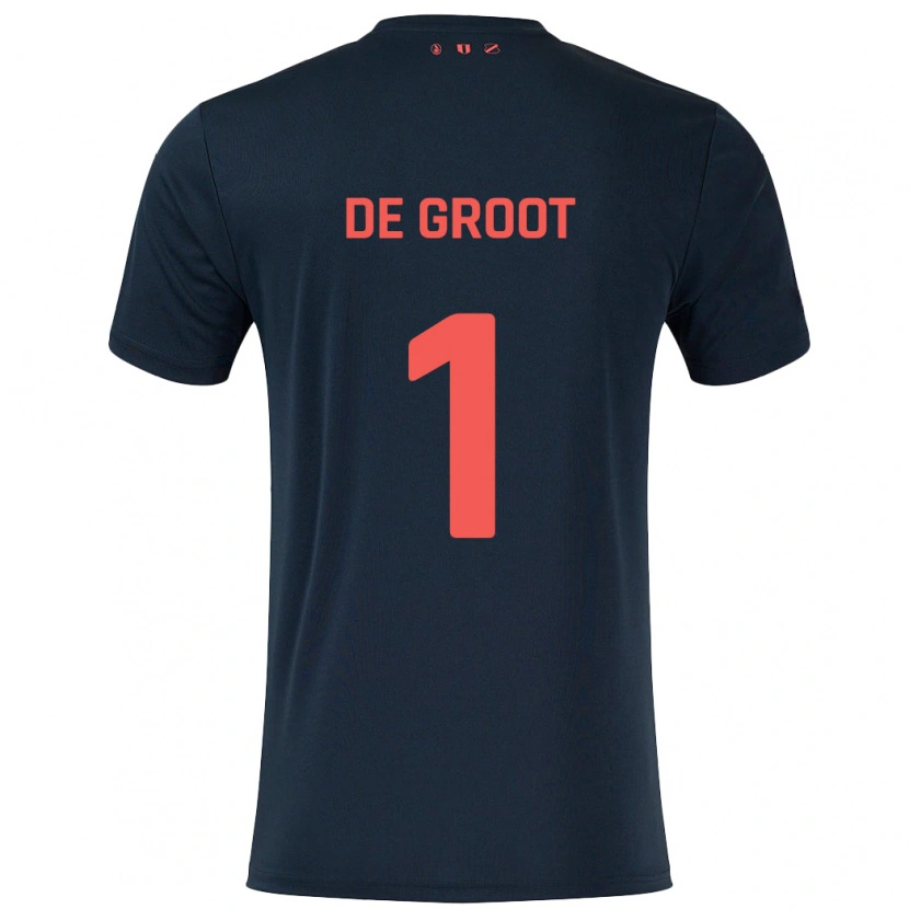 Danxen Enfant Maillot Jasmijn De Groot #1 Noir Rouge Tenues Extérieur 2024/25 T-Shirt