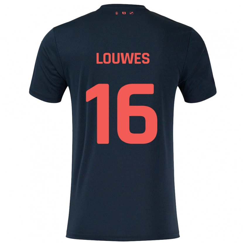 Danxen Enfant Maillot Puck Louwes #16 Noir Rouge Tenues Extérieur 2024/25 T-Shirt