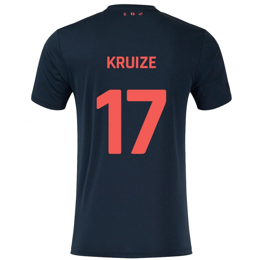 Danxen Enfant Maillot Elisha Kruize #17 Noir Rouge Tenues Extérieur 2024/25 T-Shirt