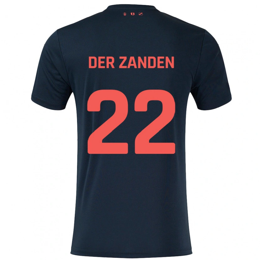 Danxen Enfant Maillot Iise Van Der Zanden #22 Noir Rouge Tenues Extérieur 2024/25 T-Shirt