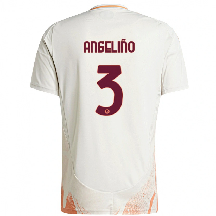 Danxen Enfant Maillot Angeliño #3 Crème Blanc Orange Tenues Extérieur 2024/25 T-Shirt