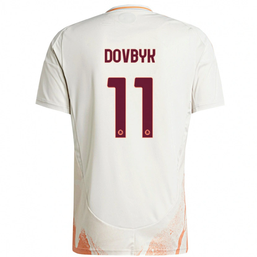 Danxen Enfant Maillot Artem Dovbyk #11 Crème Blanc Orange Tenues Extérieur 2024/25 T-Shirt