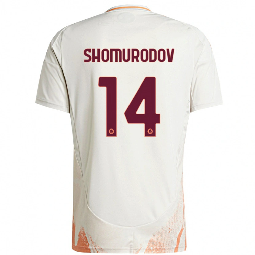 Danxen Enfant Maillot Eldor Shomurodov #14 Crème Blanc Orange Tenues Extérieur 2024/25 T-Shirt