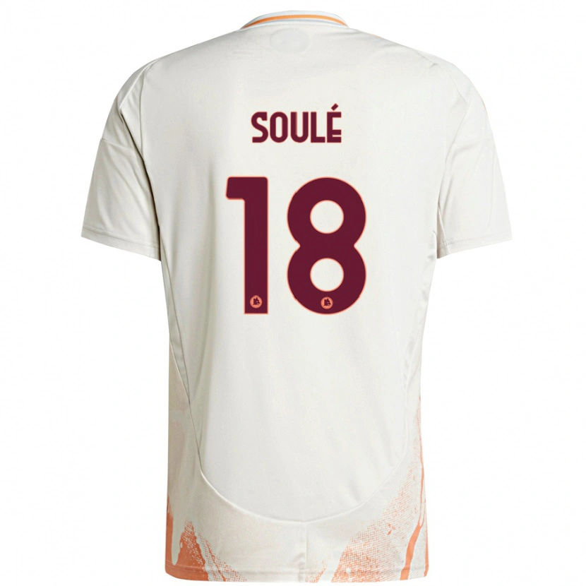 Danxen Enfant Maillot Matías Soulé #18 Crème Blanc Orange Tenues Extérieur 2024/25 T-Shirt