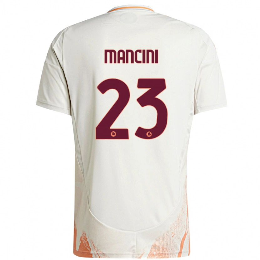 Danxen Enfant Maillot Gianluca Mancini #23 Crème Blanc Orange Tenues Extérieur 2024/25 T-Shirt