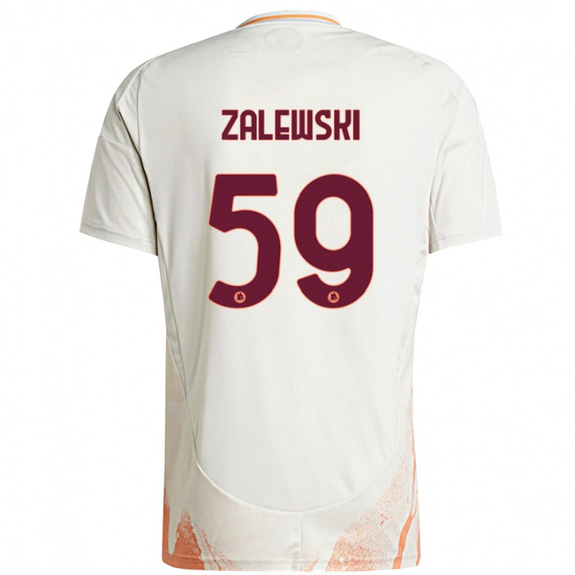 Danxen Enfant Maillot Nicola Zalewski #59 Crème Blanc Orange Tenues Extérieur 2024/25 T-Shirt