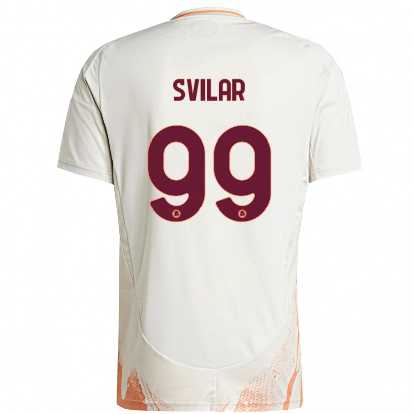 Danxen Enfant Maillot Mile Svilar #99 Crème Blanc Orange Tenues Extérieur 2024/25 T-Shirt