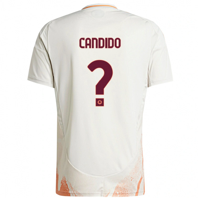 Danxen Enfant Maillot Gabriele Candido #0 Crème Blanc Orange Tenues Extérieur 2024/25 T-Shirt