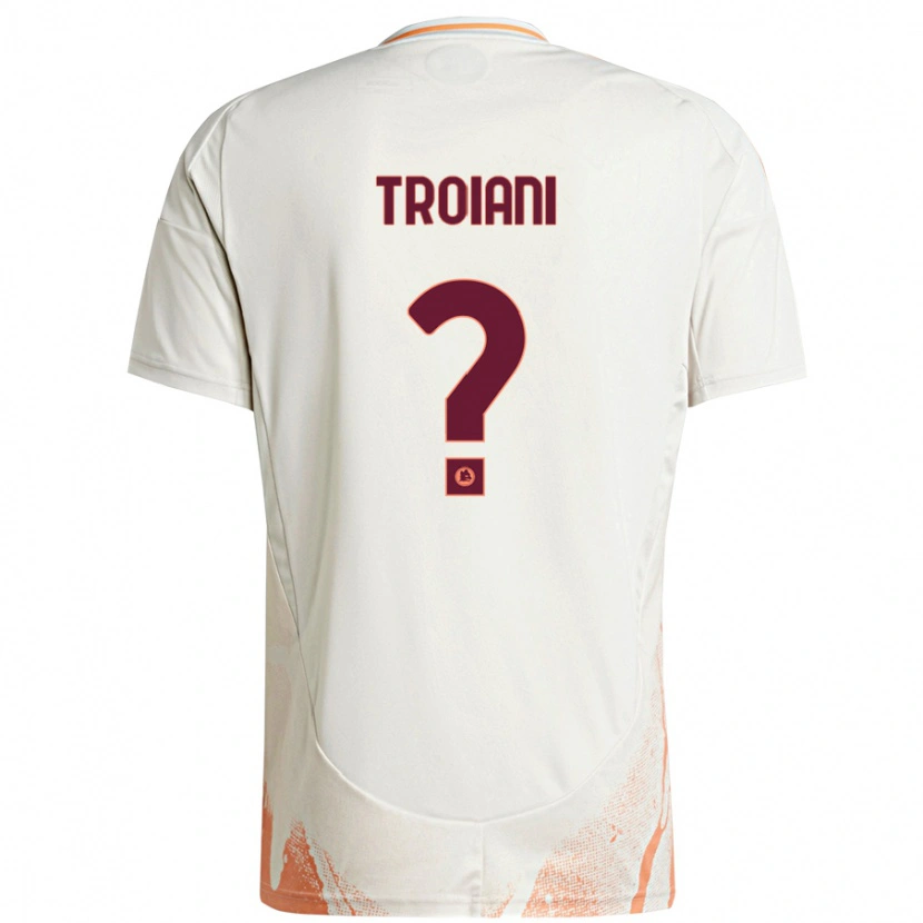 Danxen Enfant Maillot Nicolò Troiani #0 Crème Blanc Orange Tenues Extérieur 2024/25 T-Shirt