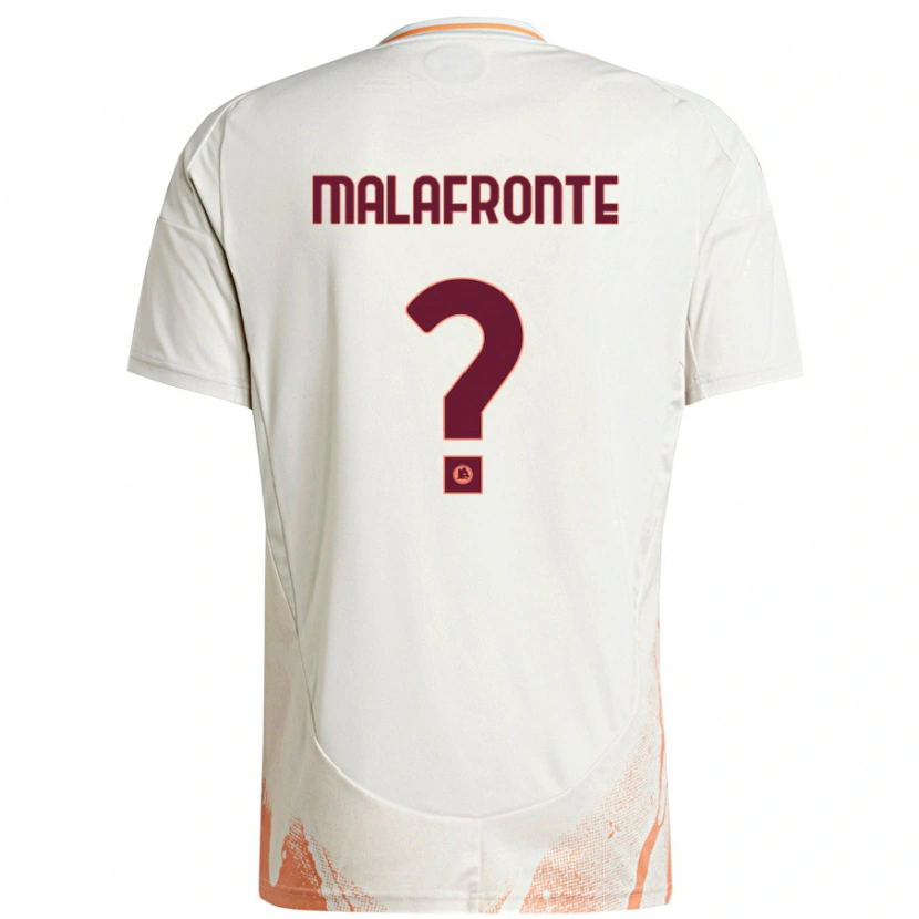 Danxen Enfant Maillot Matteo Malafronte #0 Crème Blanc Orange Tenues Extérieur 2024/25 T-Shirt