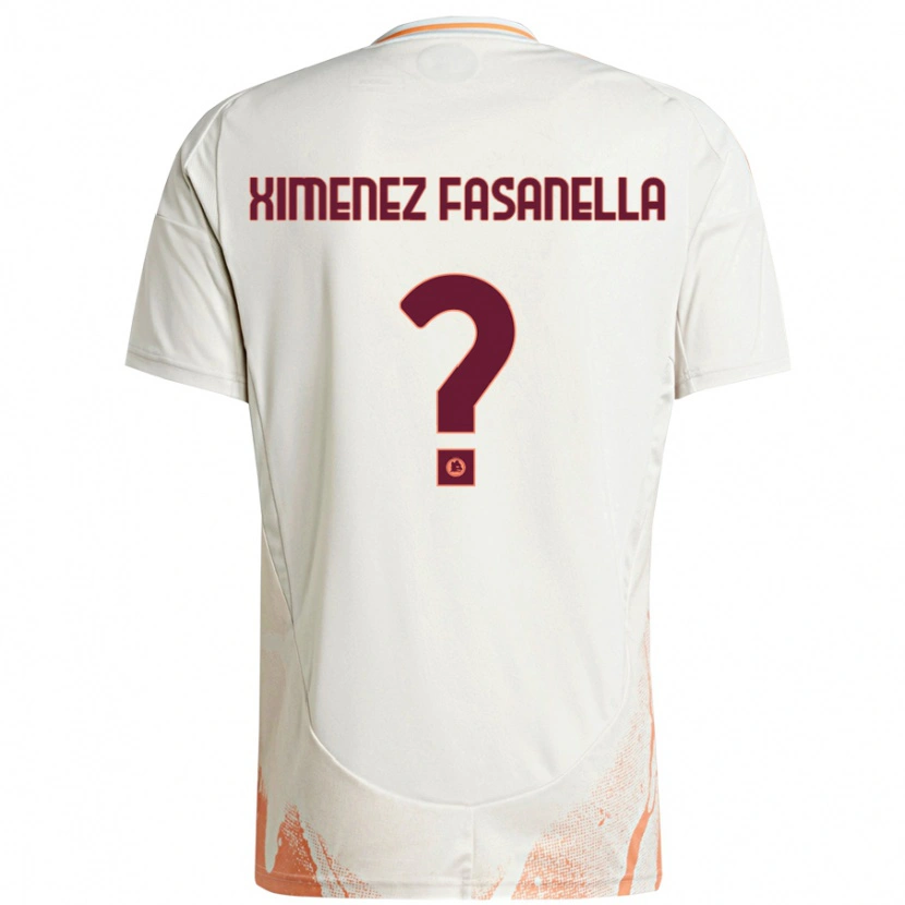 Danxen Enfant Maillot Rafael Ximenez Fasanella #0 Crème Blanc Orange Tenues Extérieur 2024/25 T-Shirt