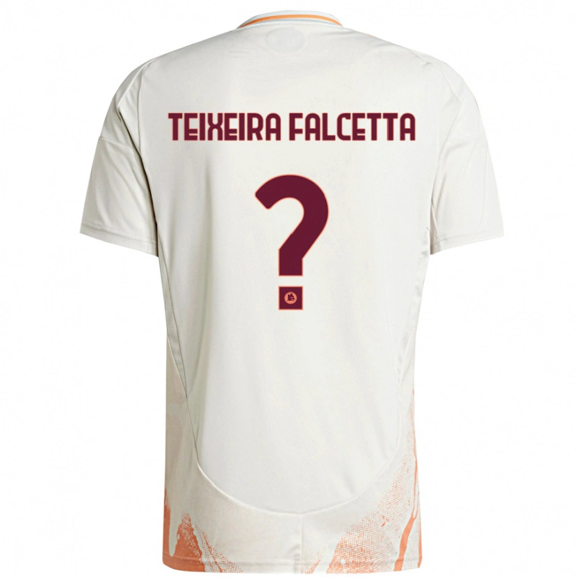 Danxen Enfant Maillot Pietro Teixeira Falcetta #0 Crème Blanc Orange Tenues Extérieur 2024/25 T-Shirt