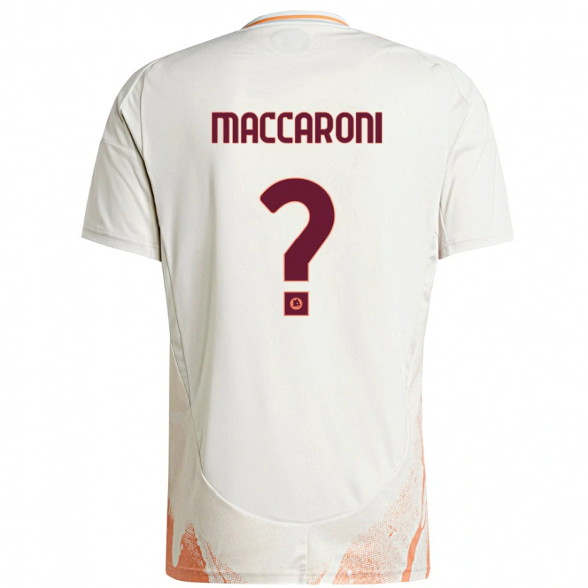 Danxen Enfant Maillot Valerio Maccaroni #0 Crème Blanc Orange Tenues Extérieur 2024/25 T-Shirt