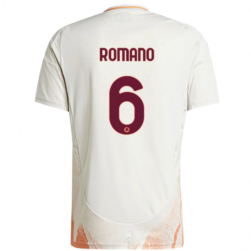 Danxen Enfant Maillot Alessandro Romano #6 Crème Blanc Orange Tenues Extérieur 2024/25 T-Shirt