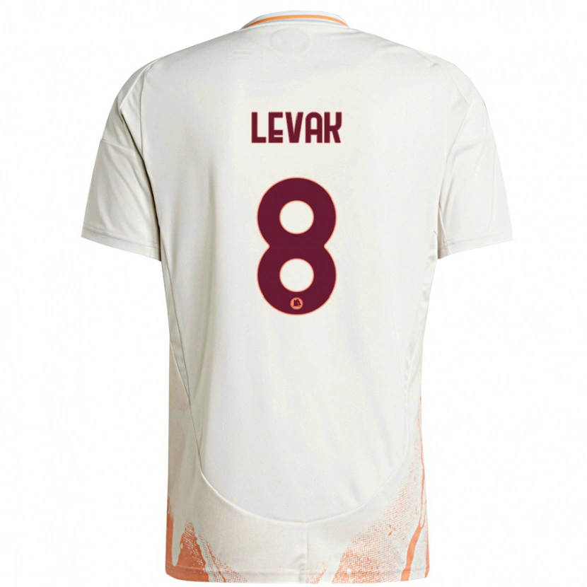 Danxen Enfant Maillot Sergej Levak #8 Crème Blanc Orange Tenues Extérieur 2024/25 T-Shirt