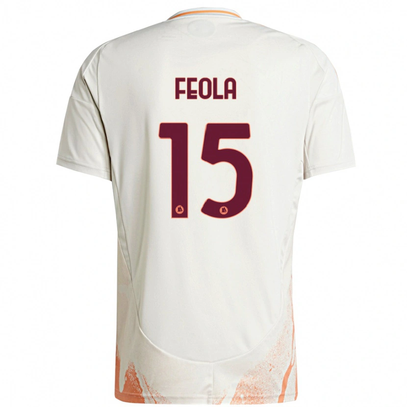 Danxen Enfant Maillot William Feola #15 Crème Blanc Orange Tenues Extérieur 2024/25 T-Shirt