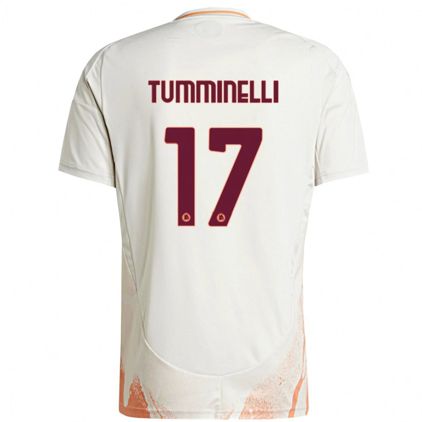 Danxen Enfant Maillot Gianmarco Tumminelli #17 Crème Blanc Orange Tenues Extérieur 2024/25 T-Shirt