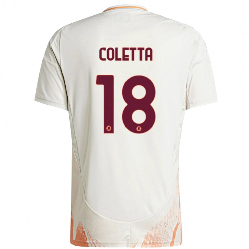 Danxen Enfant Maillot Federico Coletta #18 Crème Blanc Orange Tenues Extérieur 2024/25 T-Shirt