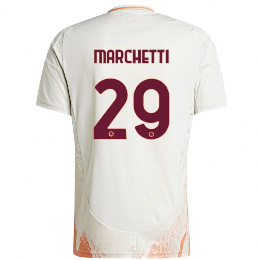 Danxen Enfant Maillot Tommaso Marchetti #29 Crème Blanc Orange Tenues Extérieur 2024/25 T-Shirt