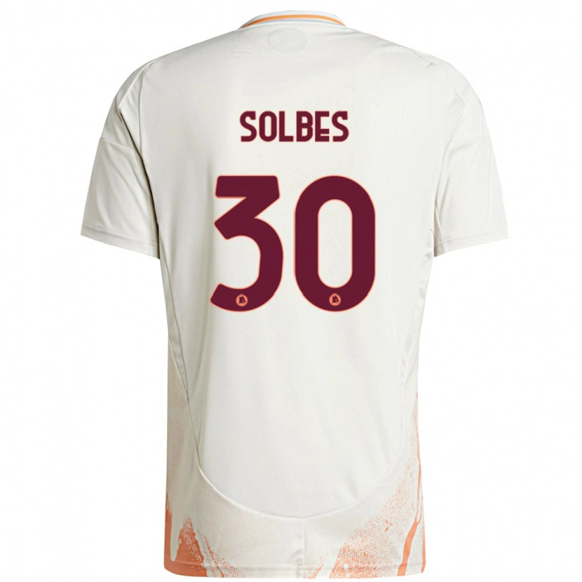 Danxen Enfant Maillot Ricardo Solbes #30 Crème Blanc Orange Tenues Extérieur 2024/25 T-Shirt