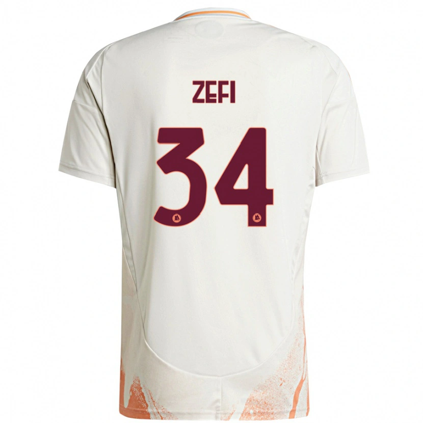 Danxen Enfant Maillot Kevin Zefi #34 Crème Blanc Orange Tenues Extérieur 2024/25 T-Shirt