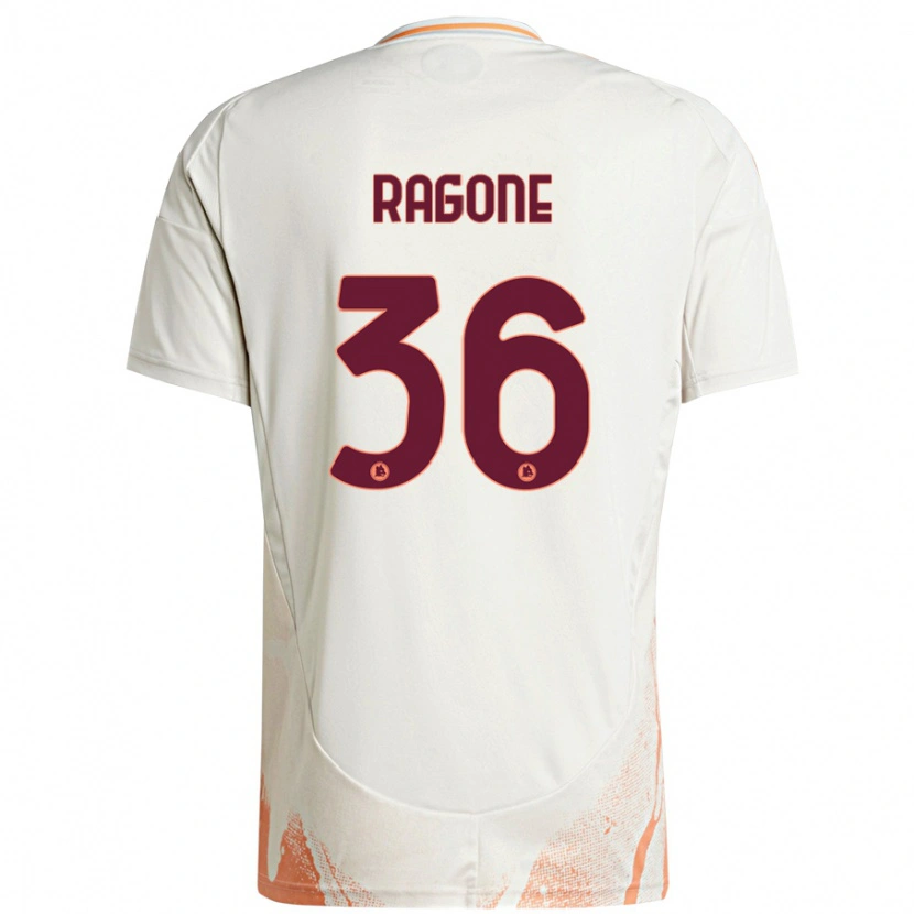 Danxen Enfant Maillot Diego Ragone #36 Crème Blanc Orange Tenues Extérieur 2024/25 T-Shirt