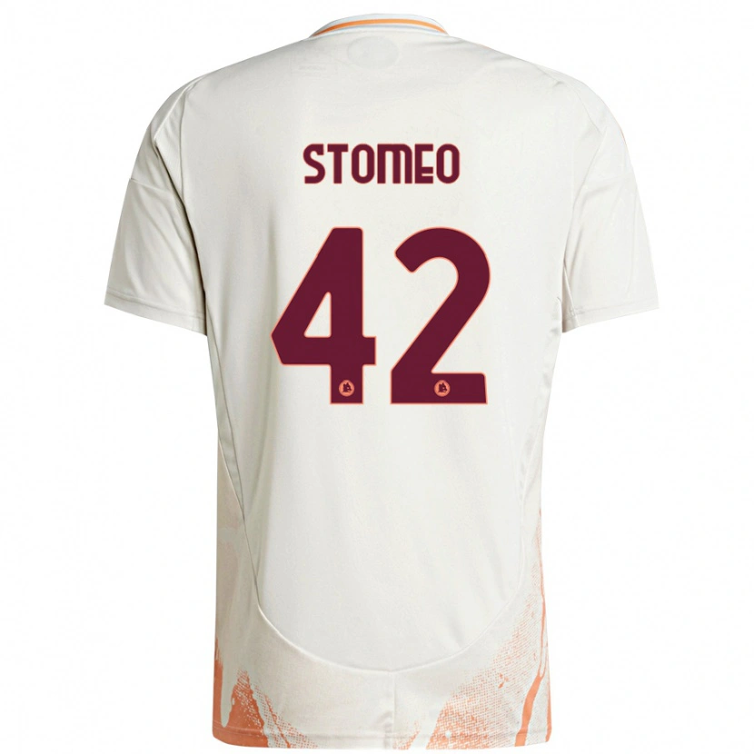 Danxen Enfant Maillot Giorgio Stomeo #42 Crème Blanc Orange Tenues Extérieur 2024/25 T-Shirt