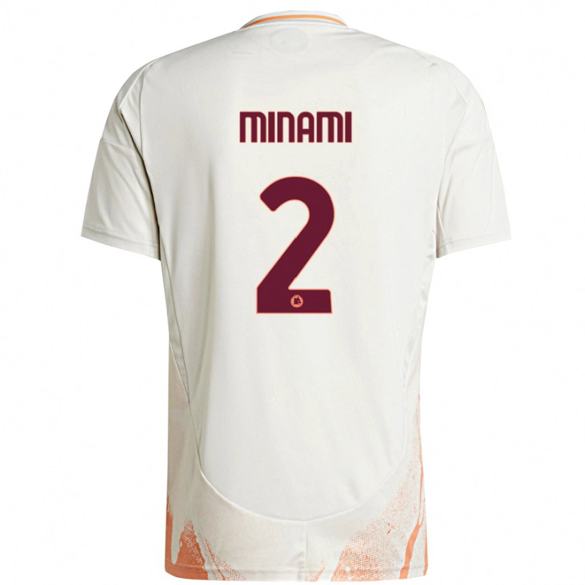 Danxen Enfant Maillot Moeka Minami #2 Crème Blanc Orange Tenues Extérieur 2024/25 T-Shirt