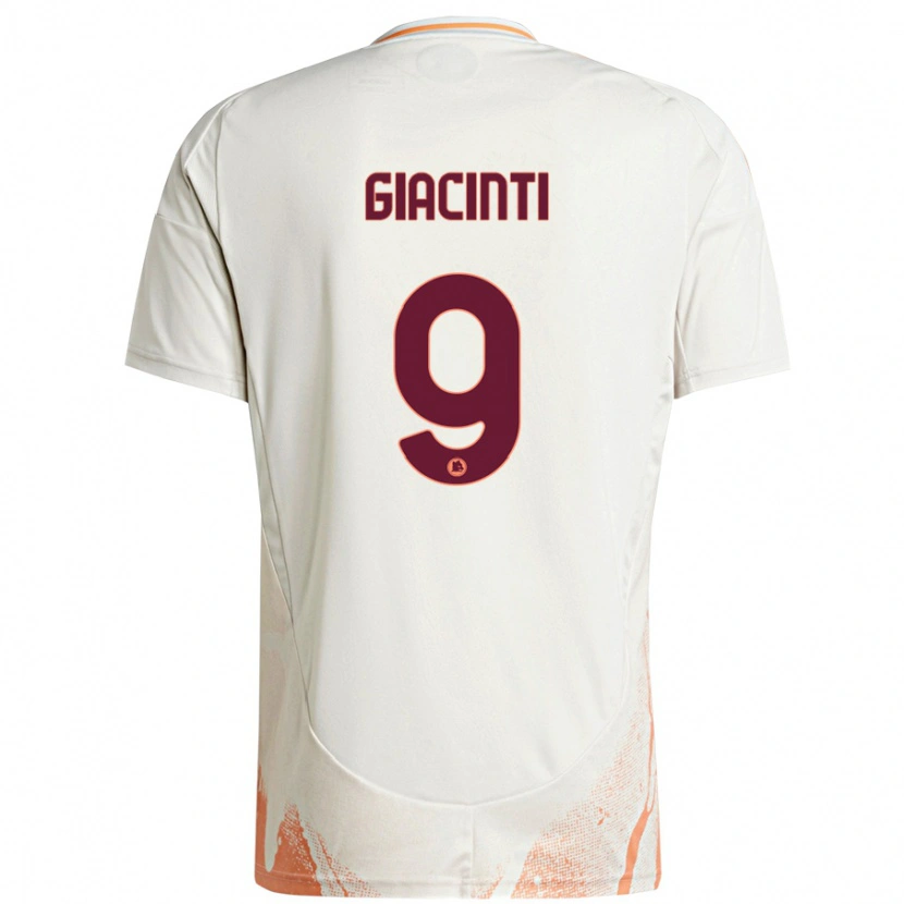 Danxen Enfant Maillot Valentina Giacinti #9 Crème Blanc Orange Tenues Extérieur 2024/25 T-Shirt